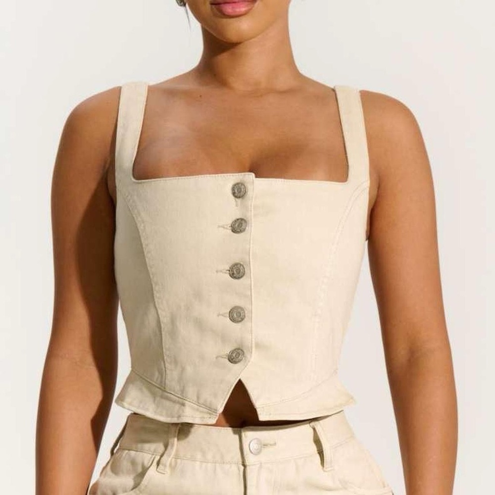 Naked Wardrobe Denim Lace Up Corset